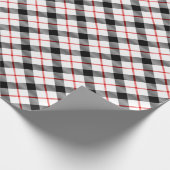 レッドブラック&ホワイトプレイドホリデーラッピング紙 ラッピングペーパー (角)