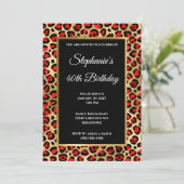 レッドブラック&金ゴールドヒョウGLAM 40歳 招待状 (スタンド正面)