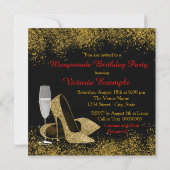 レッドブラック&金ゴールド仮装バースデーパーティー 招待状 (裏面)