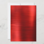 レッドブラッシュメタルおよびグリッター卒業 招待状 (裏面)