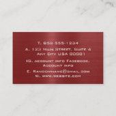 レッドブラッシュメタル金属ステンレス鋼 名刺 (裏面)