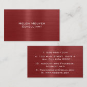 レッドブラッシュメタル金属ステンレス鋼 名刺 (正面/裏面)