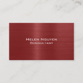 レッドブラッシュメタル金属ステンレス鋼 名刺 (正面)