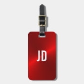 レッドブラッシング金属モノグラムイニシャルラゲッジタグ ラゲッジタグ (正面縦)