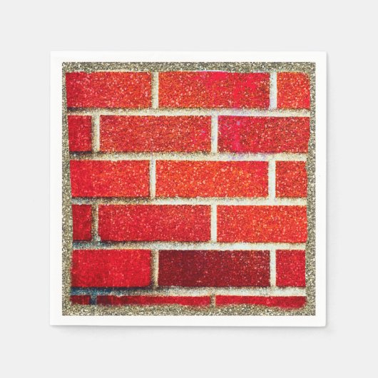 レッドブリック&グリッターホリデークリスマスパーティー スタンダードカクテルナプキン (正面)