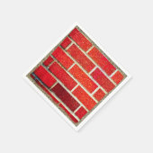 レッドブリック&グリッターホリデークリスマスパーティー スタンダードカクテルナプキン (角)