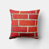 レッドブリック&グリッターホリデーパーティーグモダンラムシック クッション (裏面)