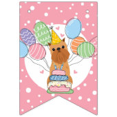 レッドブリュッセルグリフォンクロップドイヤーズ誕生日 バンティングフラッグ (第1の旗)