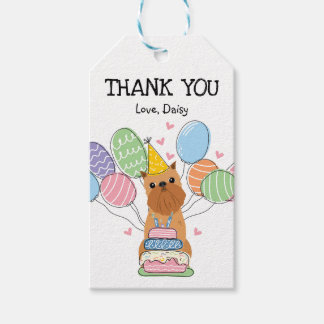 レッドブリュッセルグリフォンドッグ誕生日の好意 ギフトタグ