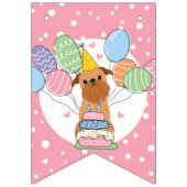 レッドブリュッセルグリフォンドッグ誕生日 バンティングフラッグ (第1の旗)