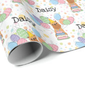 レッドブリュッセルグリフォン切り抜き耳バースデーパーティー ラッピングペーパー (ロールコーナー)