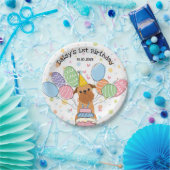 レッドブリュッセルグリフォン犬の誕生日パーティー ペーパープレート (パーティー)