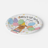 レッドブリュッセルグリフォン犬の誕生日パーティー ペーパープレート (アングル)