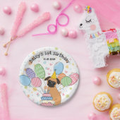 レッドブリュッセルグリフォン犬の誕生日パーティー ペーパープレート (パーティー)