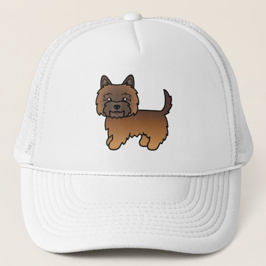 レッドブリンドルケアン・テリア かわいい漫画の犬 キャップ (正面)