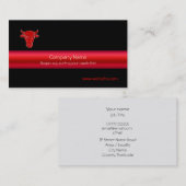 レッドブルオンブラックメタリックルックストライプ 名刺 (正面/裏面)
