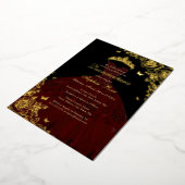 レッドブルガンディブラック金ゴールドバラドレスキンセアニェラ 箔招待状 (回転した状態)