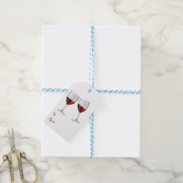 レッドブルガンディワインシャンパングラス結婚ズワイナリー ギフトタグ