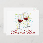 レッドブルゴーニュありがとうワイングラス結婚ズ ポストカード (正面/裏面)