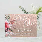 レッドブルゴーニュクラフトフローラグリッターブライダルシャワー 招待状 (スタンド正面)