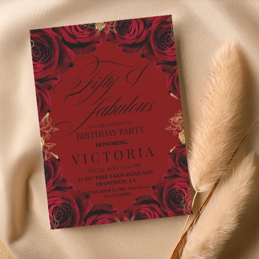 レッドブルゴーニュバラ50th & faborousバースデーパーティー 招待状