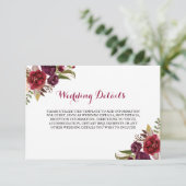 レッドブルゴーニュフローラウェディングレセプション詳細 エンクロージャーカード (スタンド正面)