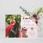 レッドブルゴーニュフローラチャロ女性のカーボーイキンセアニェラ 招待状 (スタンド正面)