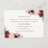 レッドブルゴーニュフローラ秋の結婚式披露宴カード エンクロージャーカード (正面)