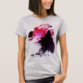 レッドブルゴーニュブラックエアブラシ絵を描スプラッシュデザイン Tシャツ (正面)