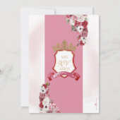 レッドブルゴーニュプリンセスキャッスル王室のキンセアニェラ 招待状 (裏面)