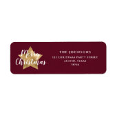 レッドブルゴーニュメリークリスマス金ゴールド星 ラベル (正面)