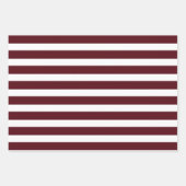 レッドブルゴーニュ白水玉模様ストライプ雪 ラッピングペーパーシート (正面2)