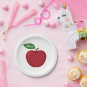 レッドブルゴーニュ素朴ーアップル田舎の結婚式パーティー ペーパープレート (パーティー)