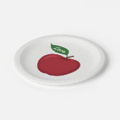 レッドブルゴーニュ素朴ーアップル田舎の結婚式パーティー ペーパープレート (アングル)