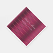 レッドブルゴーニュ結婚ーリボンブライダルシャワー スタンダードランチョンナプキン (角)