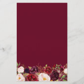 レッドブルゴーニュ赤面フローラシック結婚ズディナーメニュー (裏面)