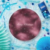 レッドブルゴーニュ金ゴールドグリッター雪片 ペーパープレート (パーティー)