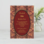 レッドブルゴーニュ50歳の誕生日パーティーへの招待 招待状 (スタンド正面)