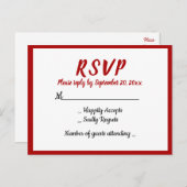 レッドブルゴーニュRSVPウィディングパーティー秋カントリー インビテーションポストカード (正面/裏面)