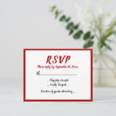 レッドブルゴーニュRSVPウィディングパーティー秋カントリー インビテーションポストカード (スタンド正面)