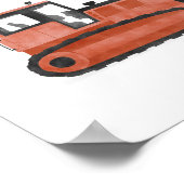 レッドブルドーザー建設キッズルームデコル ポスター (角)