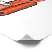 レッドブルドーザー建設子供部屋インテリア ポスター (角)