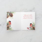 レッドブルフィンチクリスマスバーズベリー&パインコーン シーズンカード (内部)