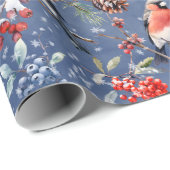 レッドブルフィンチクリスマスバーズベリー&パインコーン ラッピングペーパー (ロールコーナー)