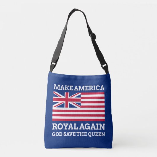 レッドブルーおもしろいメイクアメリカ再びア王室のート クロスボディバッグ (裏面)