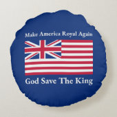 レッドブルーおもしろいメイクアメリカ再びア王室のート ラウンドクッション (裏面)