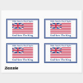 レッドブルーおもしろいメイクアメリカ再びア王室のート 長方形シール (シート)