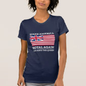 レッドブルーおもしろいメイクアメリカ再びア王室のート Tシャツ (正面)