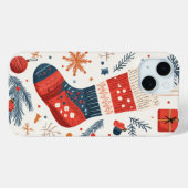 レッドブルーのクリスマス・ストッキング Case-Mate iPhoneケース (裏面 (横))