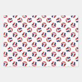 レッドブルーのチームカラーバレーボール3pcコーディネート ラッピングペーパーシート (正面3)